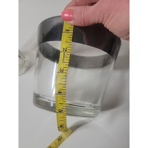 Vintage 1960's Dorothy Thorpe MCM Ice Bucket Silver Rim And Glasses - Picture 7 of 8